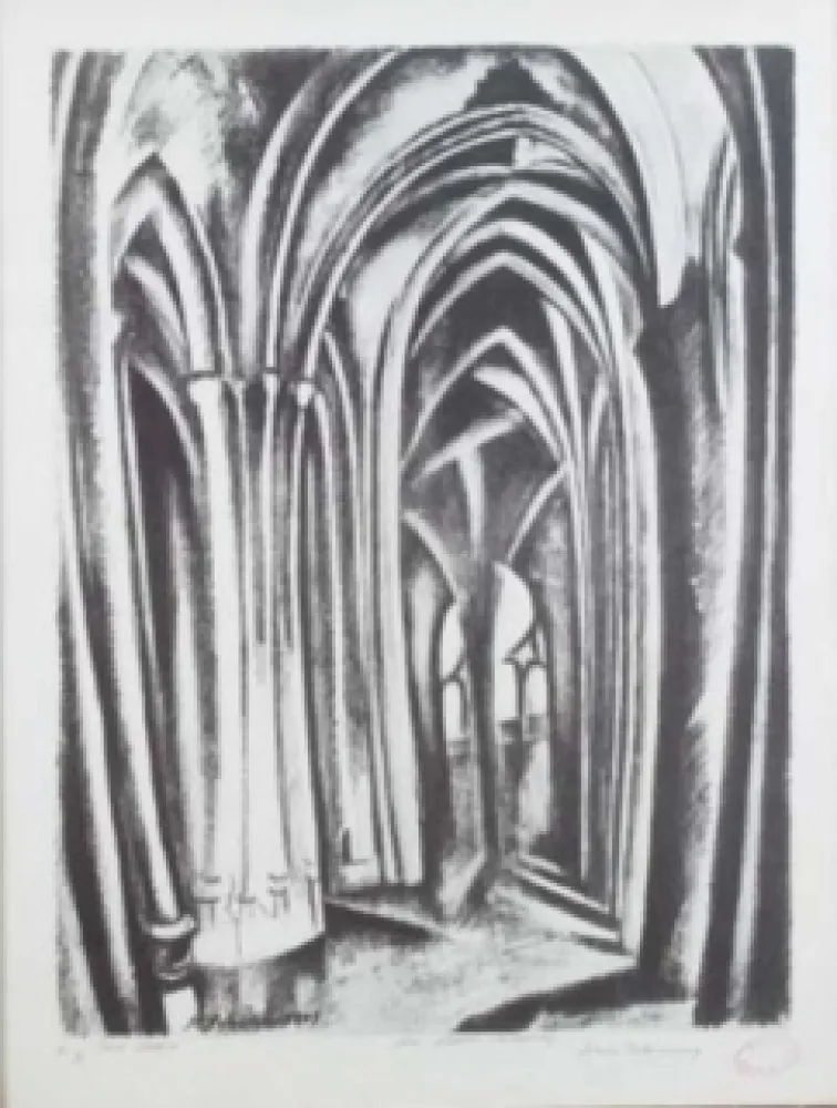 Litografía Delaunay - Saint severin