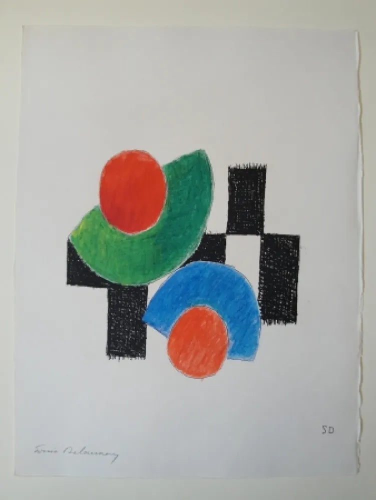 Aguatinta Delaunay - TZARA, Tristan. Juste présent. Eaux-fortes de Sonia Delaunay