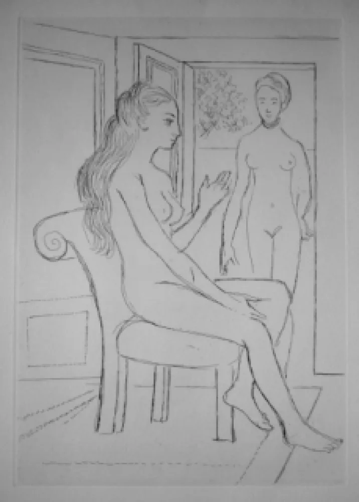 Grabado Delvaux - La chaise