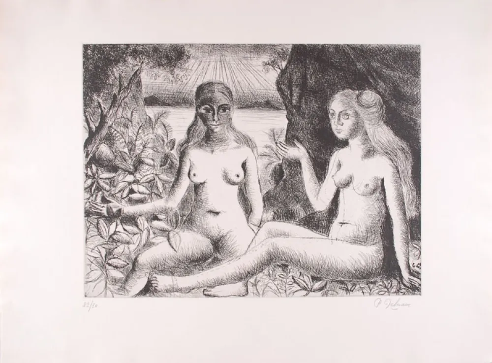 Aguafuerte Delvaux - La Dispute