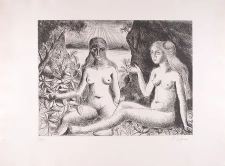 Aguafuerte Delvaux - La Dispute