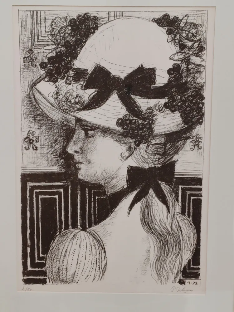 Litografía Delvaux - Le Chapeau 1900