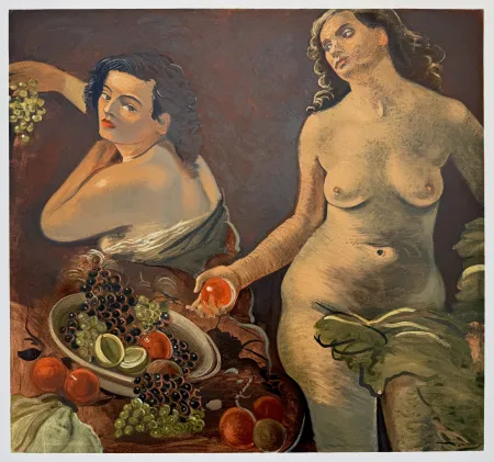 Litografía Derain - Deux femmes nues et nature morte