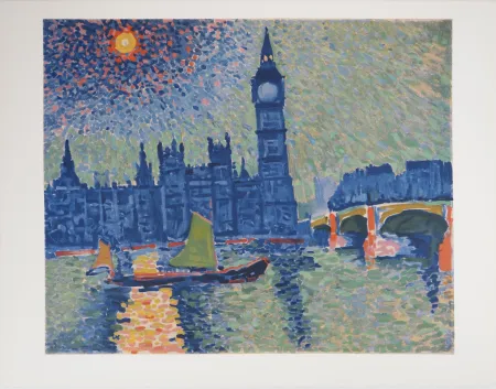 Litografía Derain - Londres, La Tamise et Big Ben