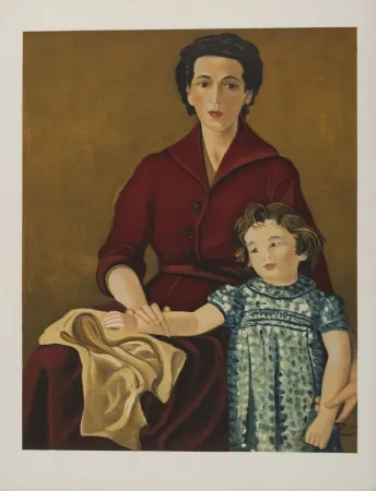Litografía Derain - Madre e hija