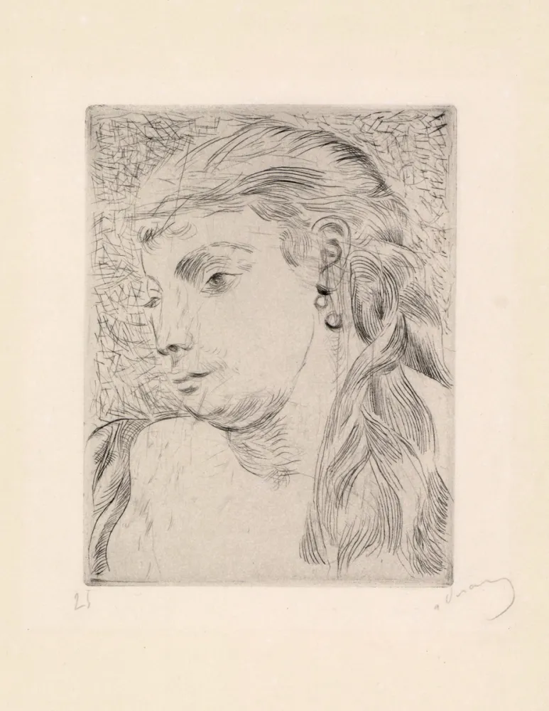 Aguafuerte Y Aguatinta Derain - Tête de femme avec une tresse