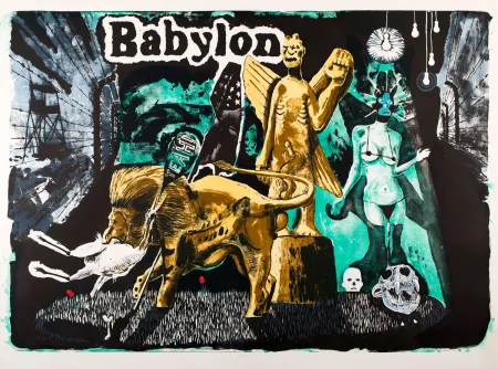 Litografía Deroubaix - Babylon