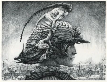 Grabado Desmazières - Casque d'Apparat/Head of a soldier