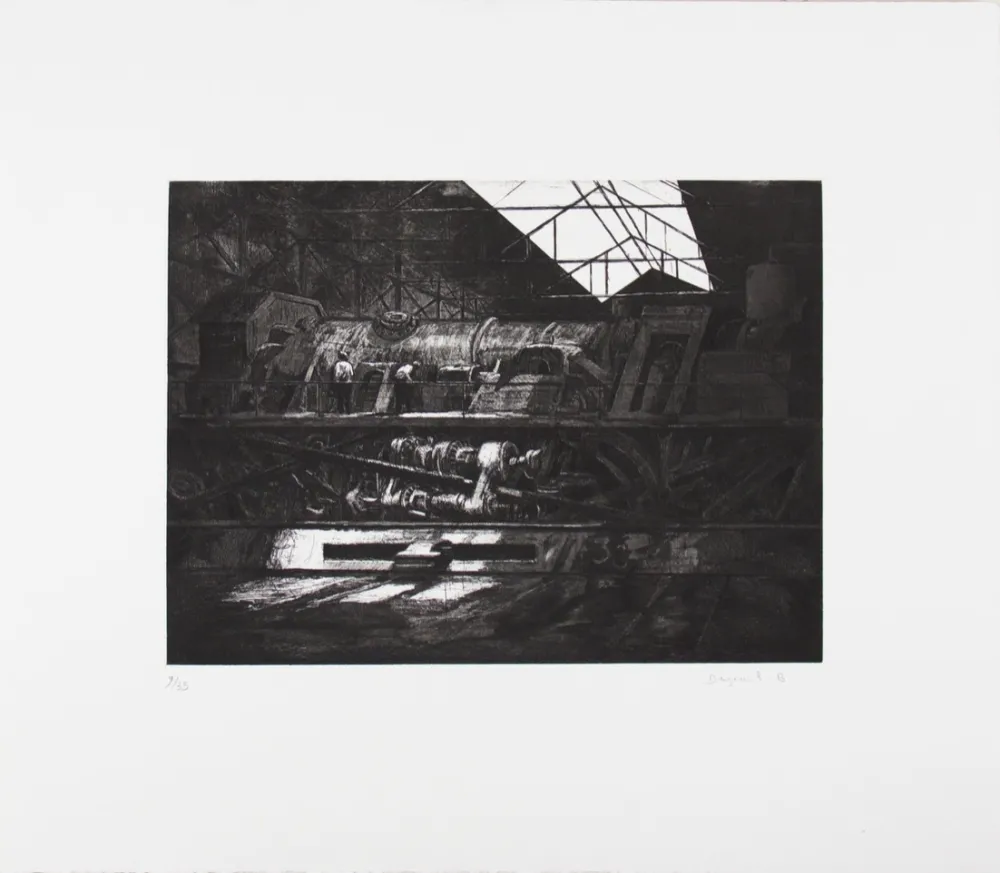 Aguafuerte Deyrail - Locomotive