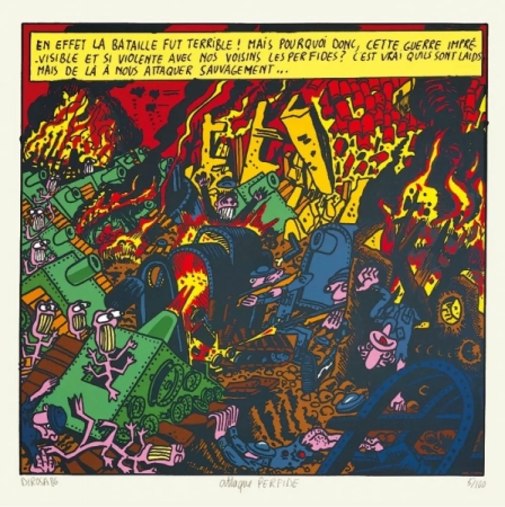 Serigrafía Di Rosa - Attaque perfide