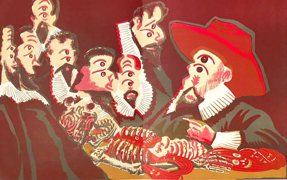 Litografía Di Rosa - Corps amoureux