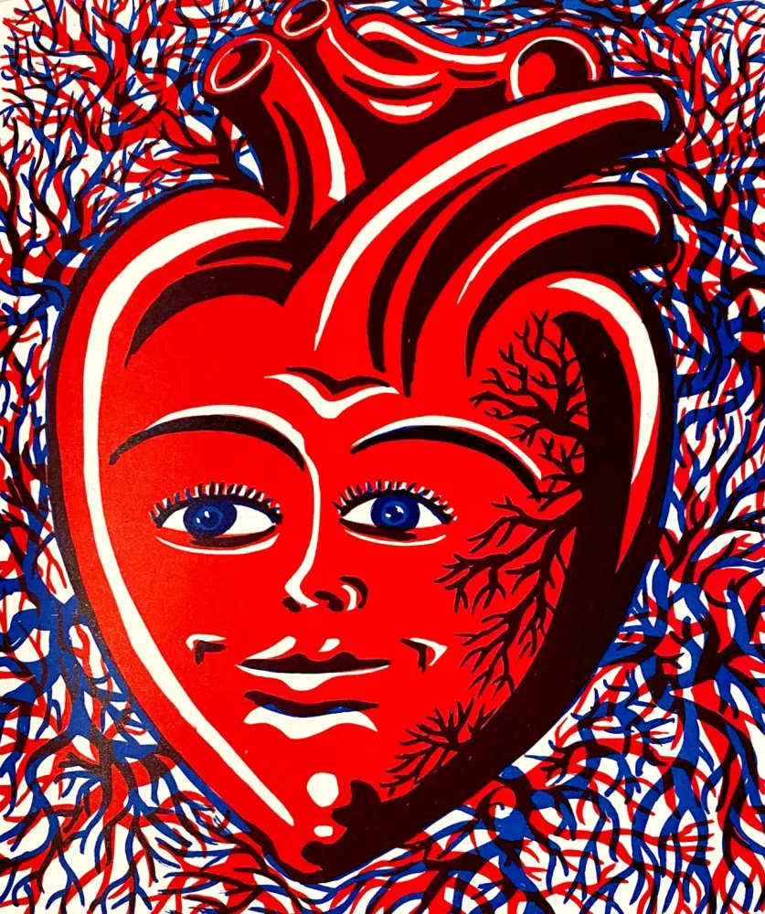 Litografía Di Rosa - Corps amoureux