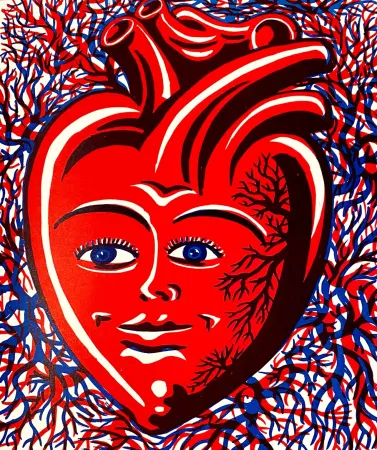 Litografía Di Rosa - Corps amoureux