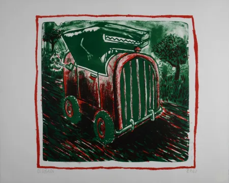 Litografía Di Rosa - La voiture de Raphaël, 1984