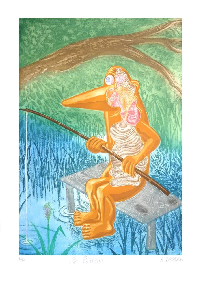 Grabado Di Rosa - Le Pêcheur