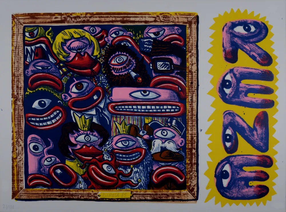 Litografía Di Rosa - Le Peuple René, 1985