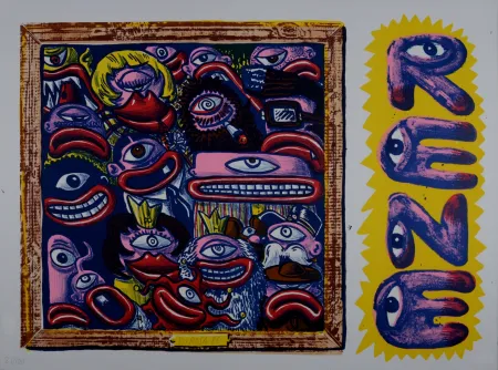 Litografía Di Rosa - Le Peuple René, 1985