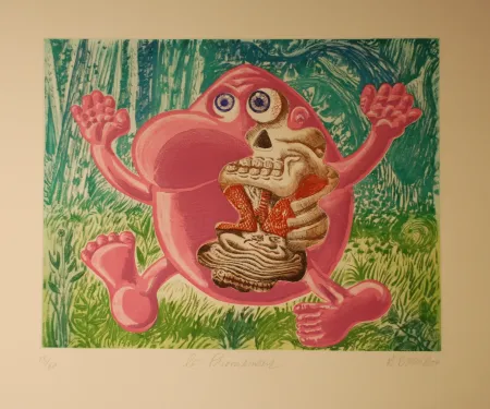 Grabado Di Rosa - Le promeneur