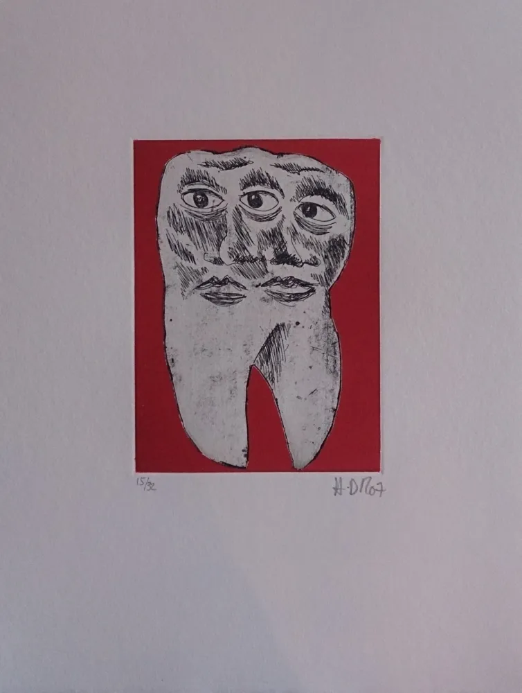 Grabado Di Rosa - Les 32 dents