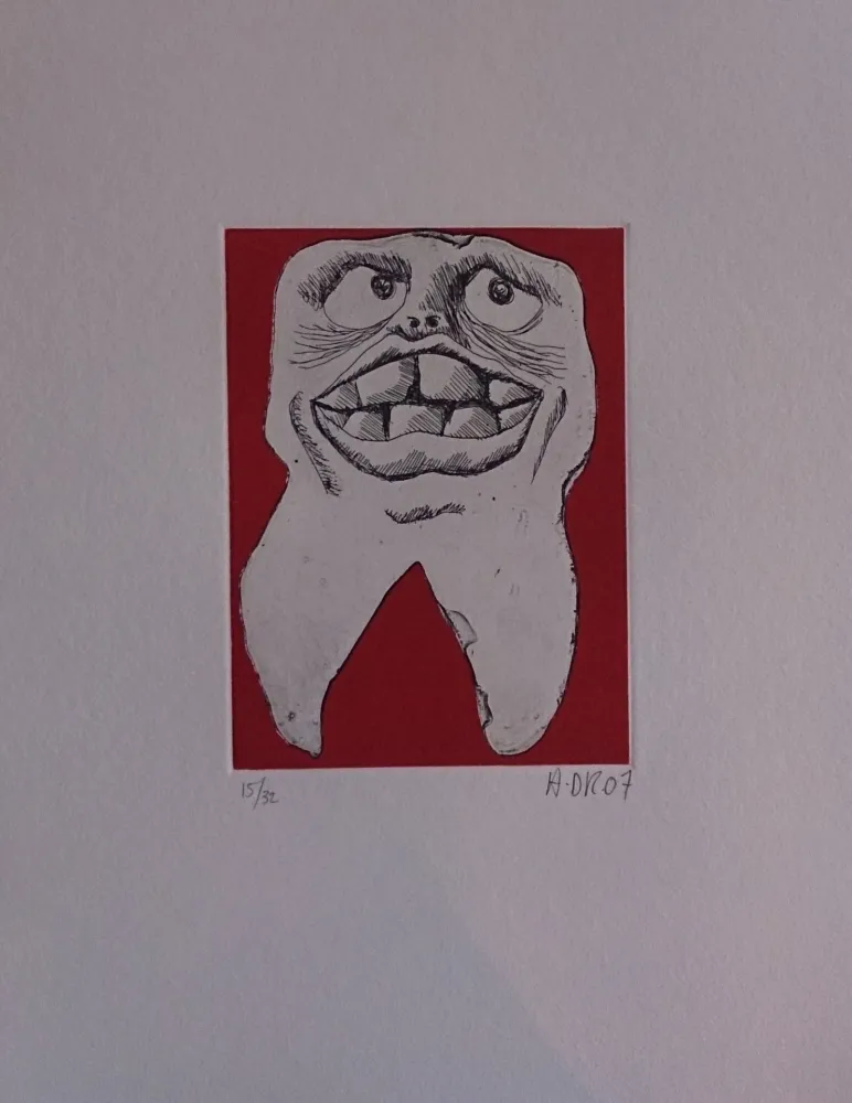 Grabado Di Rosa - Les 32 dents