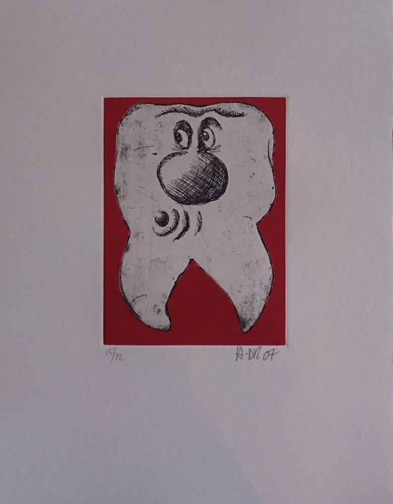 Grabado Di Rosa - Les 32 dents