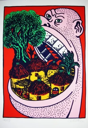 Serigrafía Di Rosa - Pour le peuple africain