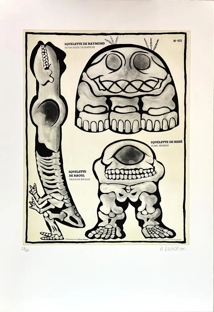 Grabado Di Rosa - Squelette de Raymond