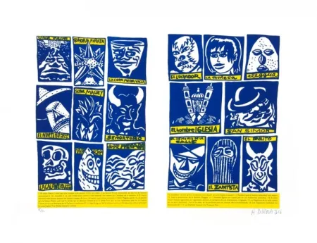 Litografía Di Rosa - SUPER-HEROS MEXICAINS