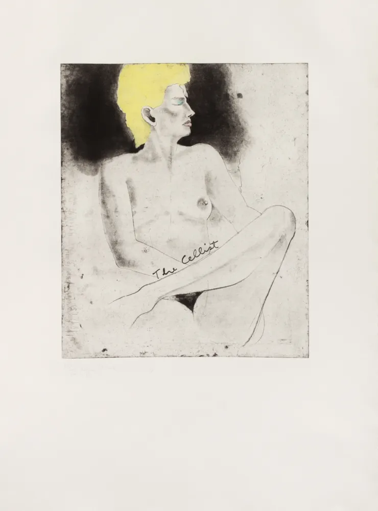 Grabado Dine - The Cellist