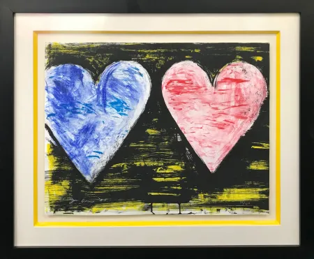 Litografía Dine - TWO HEARTS AT SUNSET