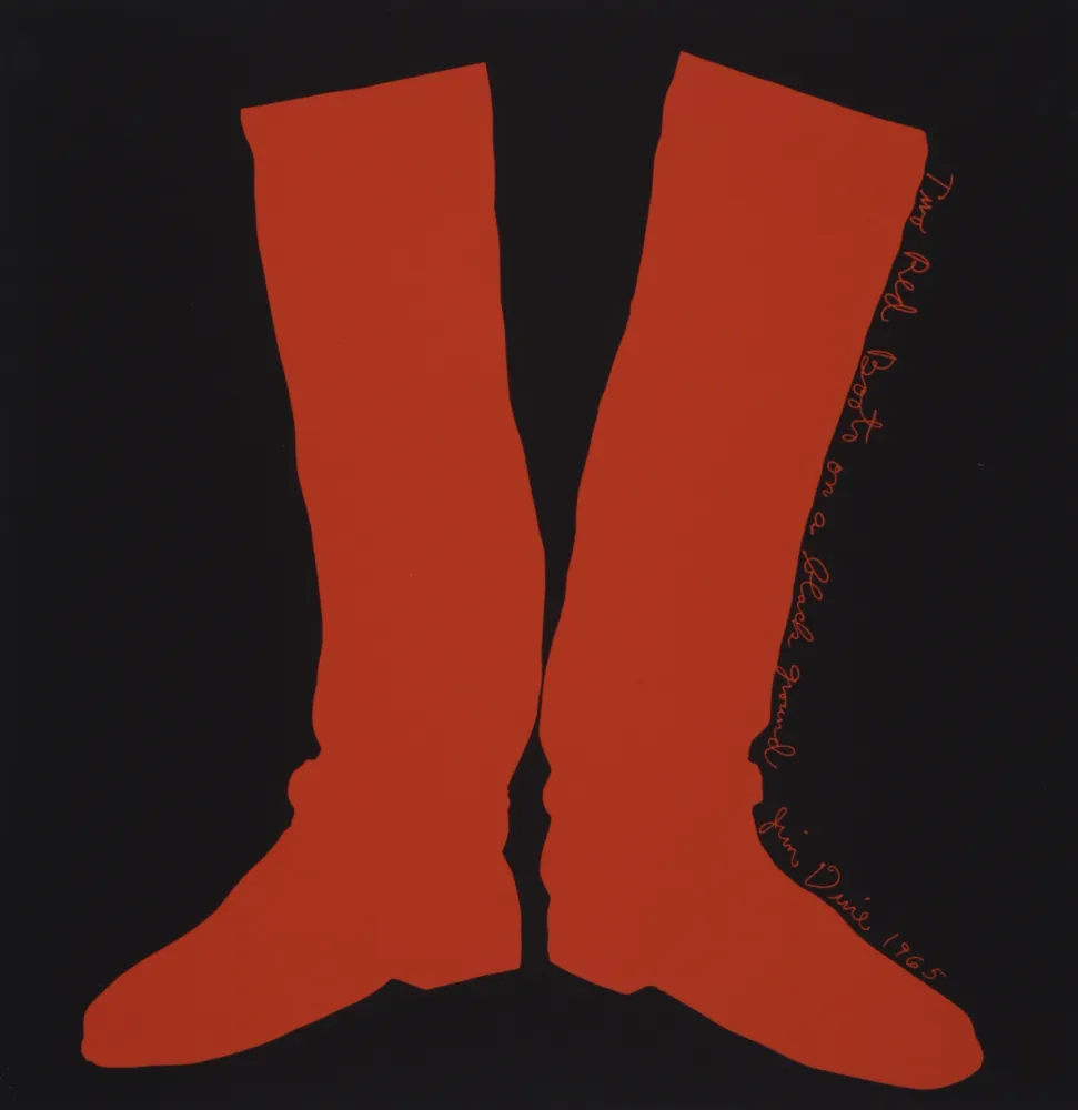 Serigrafía Dine - Two Red Boots on a Black Ground, 1968
