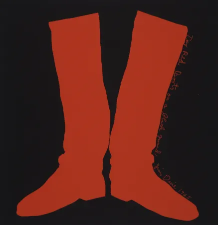 Serigrafía Dine - Two Red Boots on a Black Ground, 1968