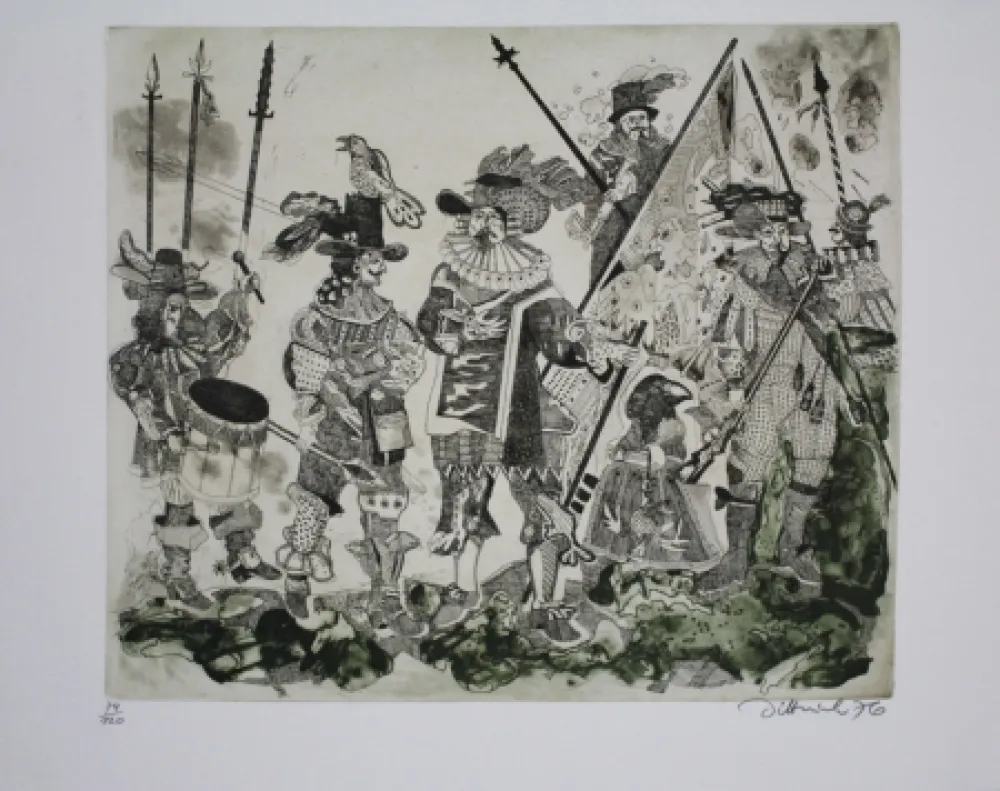 Aguafuerte Y Aguatinta Dittrich - Schlacht