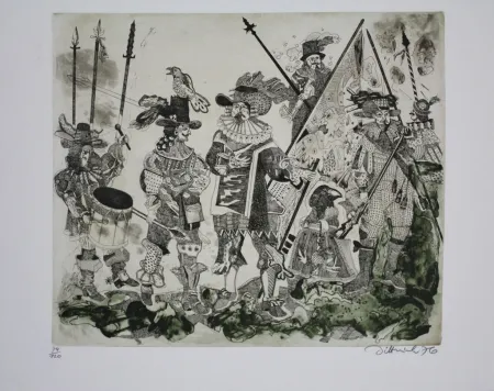 Aguafuerte Y Aguatinta Dittrich - Schlacht