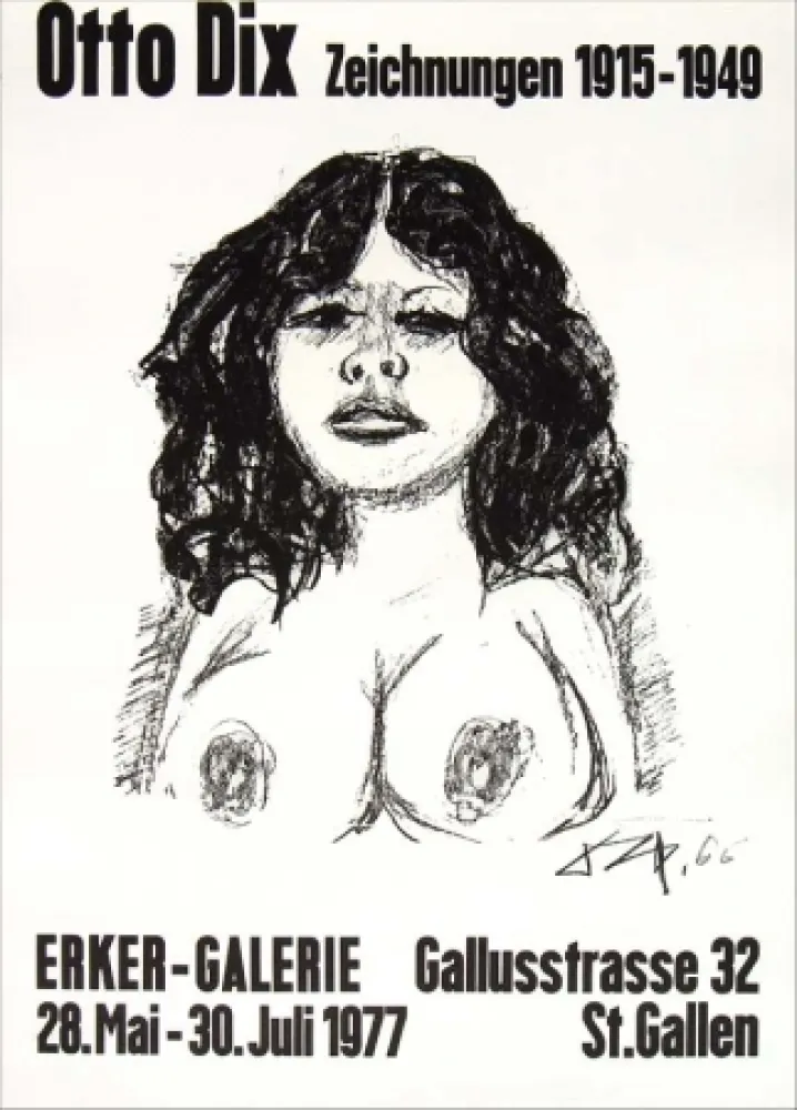 Litografía Dix - Halbakt von vorn