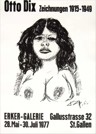 Litografía Dix - Halbakt von vorn