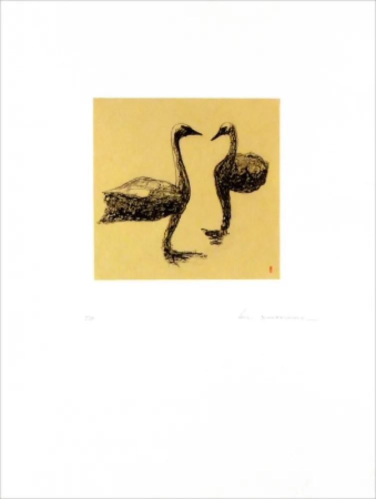 Carborundo Doerflinger - Deux cygnes en suspension