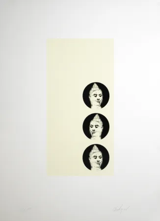 Litografía Dokoupil - Buddha, 1995