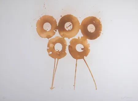 Litografía Dokoupil - Golden Rings