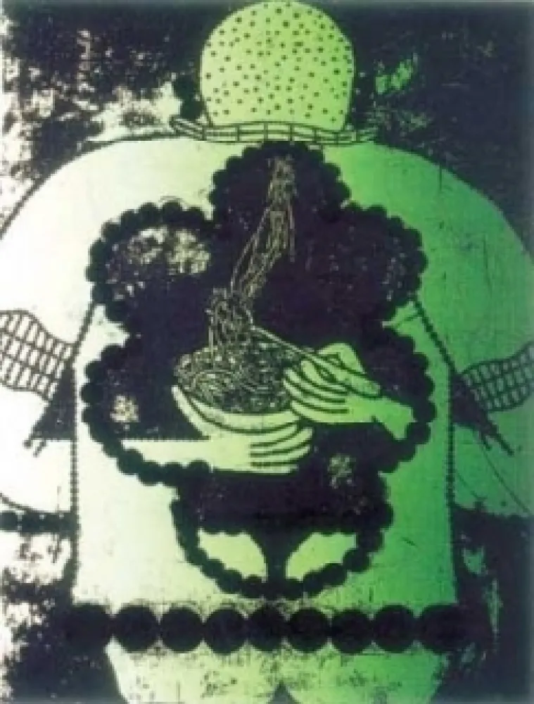 Litografía Dokoupil - Mangeur de spaghettis