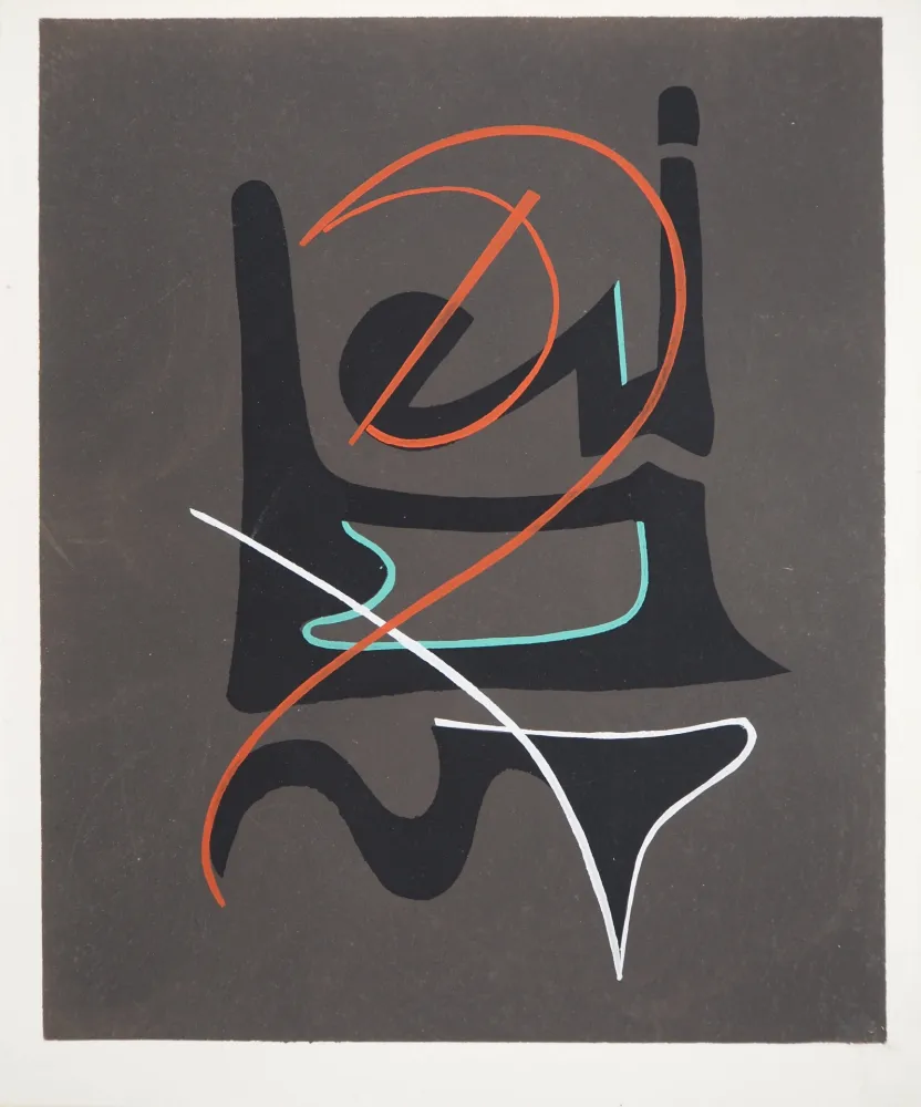 Litografía Domela - Ecriture abstraite