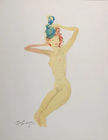 Litografía Domergue - La Parisienne : Elvire, 1956