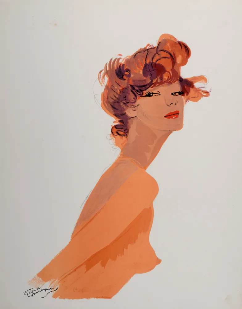 Litografía Domergue - La Parisienne : Ernestine, 1956