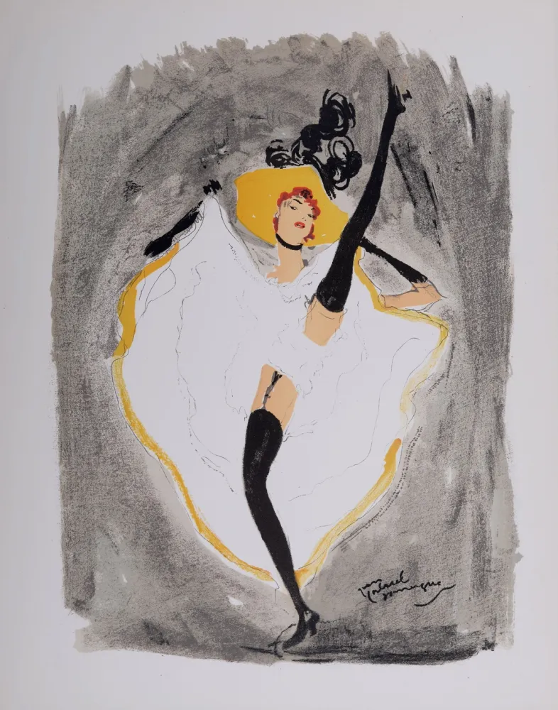 Litografía Domergue - La Parisienne : French Cancan, 1956