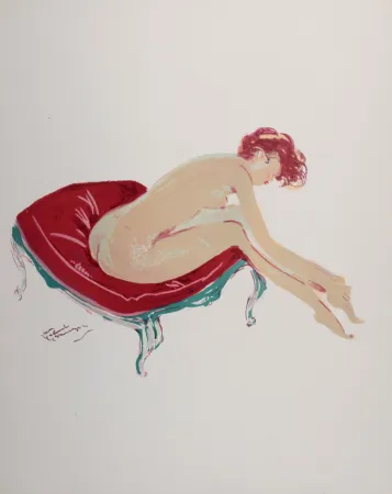 Litografía Domergue - La Parisienne : Une cavalière, 1956