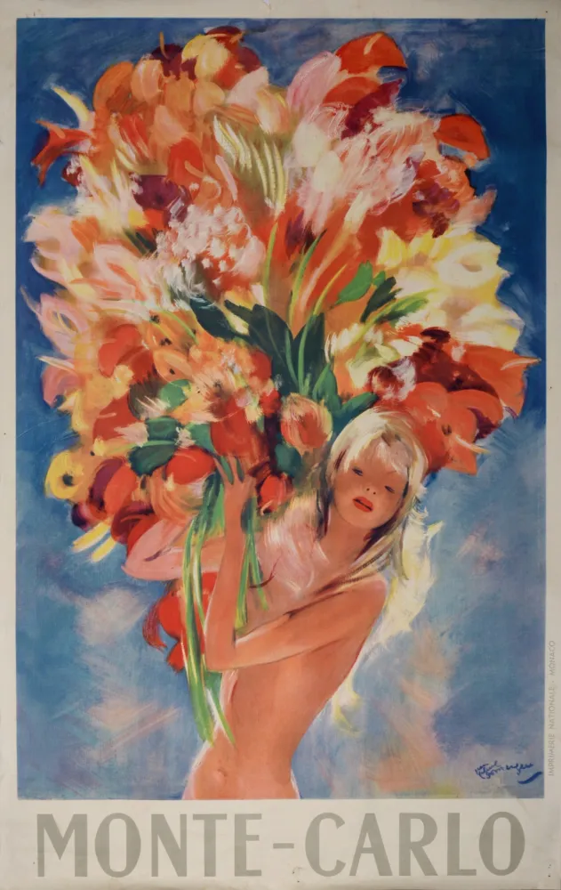 Litografía Domergue - Monte-Carlo, c. 1950 - Large!