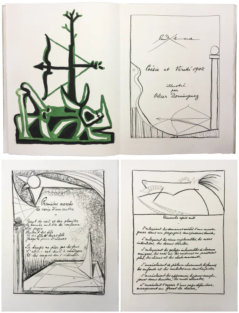 Libro Ilustrado Dominguez - Paul Éluard : POÉSIE ET VÉRITÉ 1942. 31 gravures originales (1947)