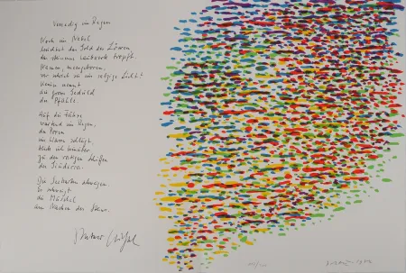 Litografía Dorazio - Composition colorée