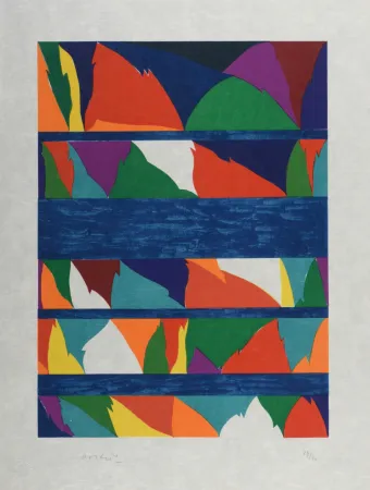 Litografía Dorazio - Composition (#F), 1976 - Hand-signed