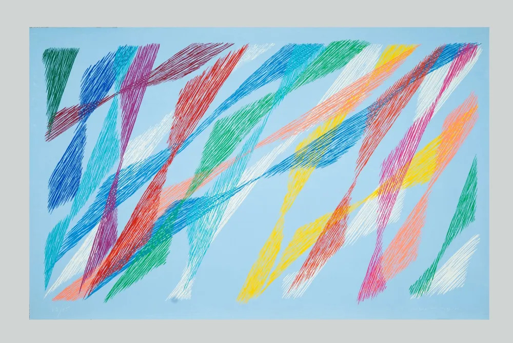 Serigrafía Dorazio - Composizione azzurra